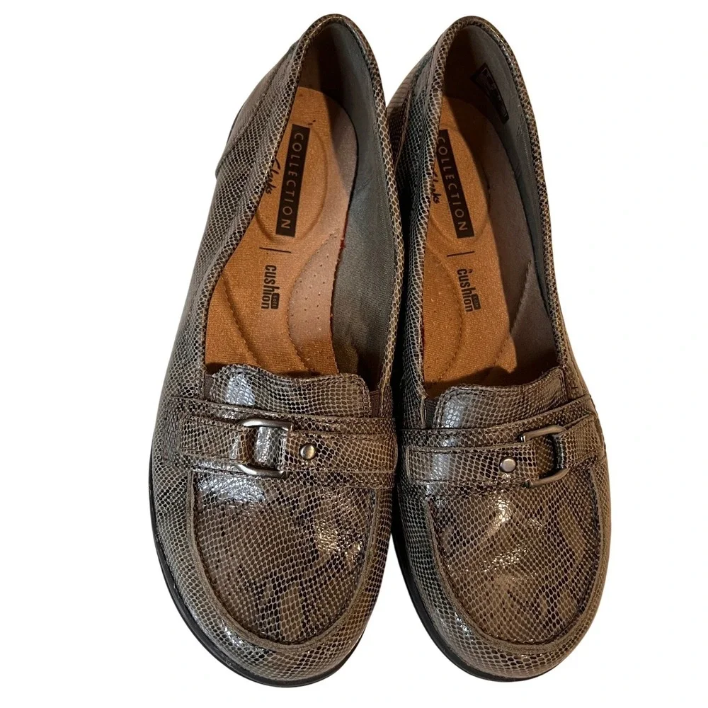 Clarks‎ Collection Women Snakeskin Loafer Flats Comfort Shoes